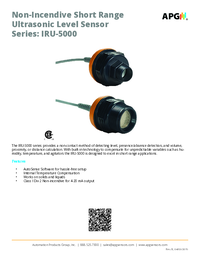 Thumbnail of document Data Sheet - IRU-5000 79 Inches Short Range Ultrasonic Level Sensor